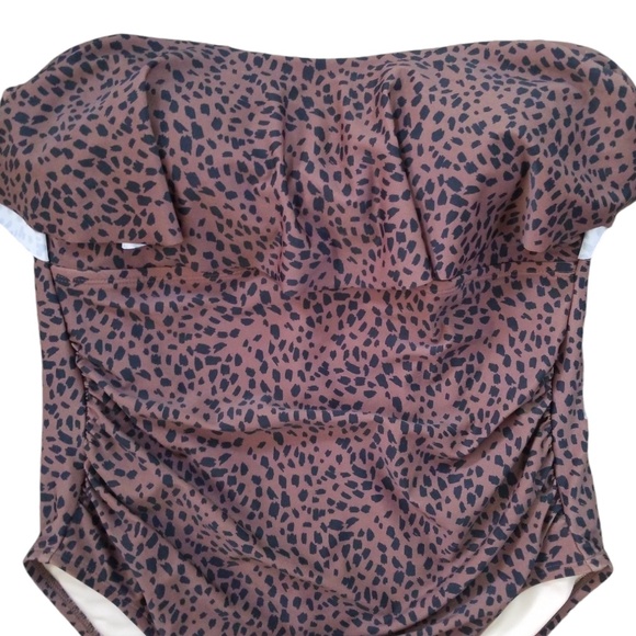 Kona Sol Animal Print Flounce One Piece Swimsuit Size 14W‎ NWOT - Picture 4 of 14